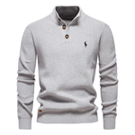 L.R Premium Knit Henley Sweater || Clearance Sale