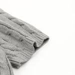 Cable-Knit Crewneck Sweater Gray