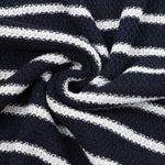 Pony Logo Striped Knitted Polo Shirt Navy/White