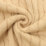 Cable-Knit Crewneck Sweater Camel