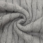 Cable-Knit Crewneck Sweater Gray