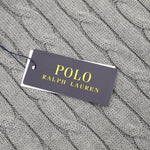 Cable-Knit Crewneck Sweater Gray