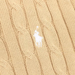 Cable-Knit Crewneck Sweater Camel