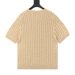 Cable-Knit Crewneck Sweater Camel