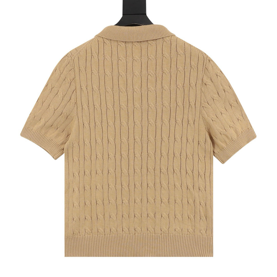 Spurs Knitted Polo Shirt Camel