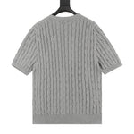 Cable-Knit Crewneck Sweater Gray