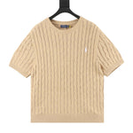 Cable-Knit Crewneck Sweater Camel