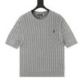 Cable-Knit Crewneck Sweater Gray