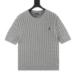 Cable-Knit Crewneck Sweater Gray