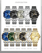 POEDAGAR Classic Day-Date Watch