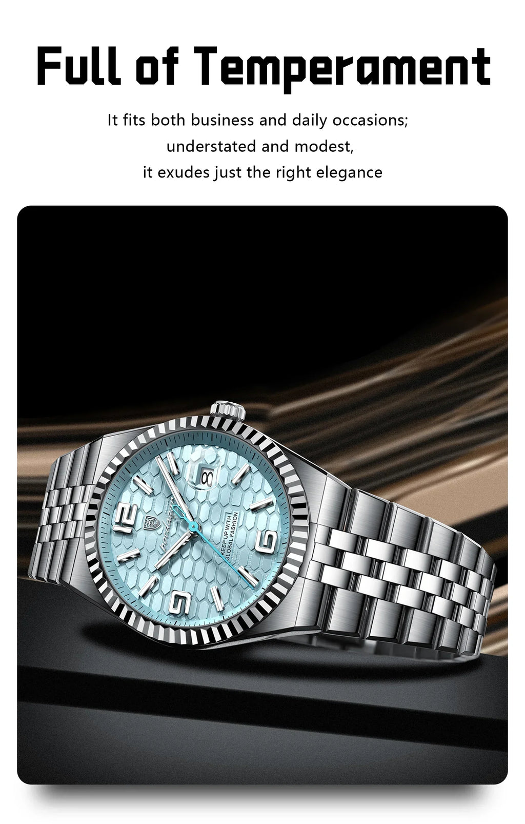 POEDAGAR Royal Steel Watch