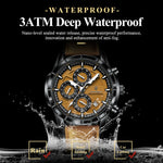 POEDAGAR Vintage Chrono Leather Watch