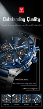 POEDAGAR Chrono Steel Watch