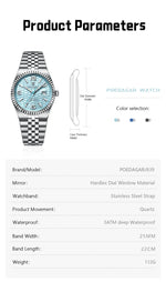 POEDAGAR Royal Steel Watch