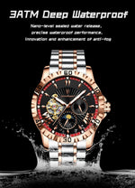 POEDAGAR Prestige Automatic Skeleton Sport Watch