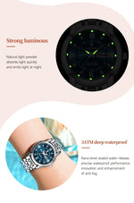 POEDAGAR Elegant Steel Watch