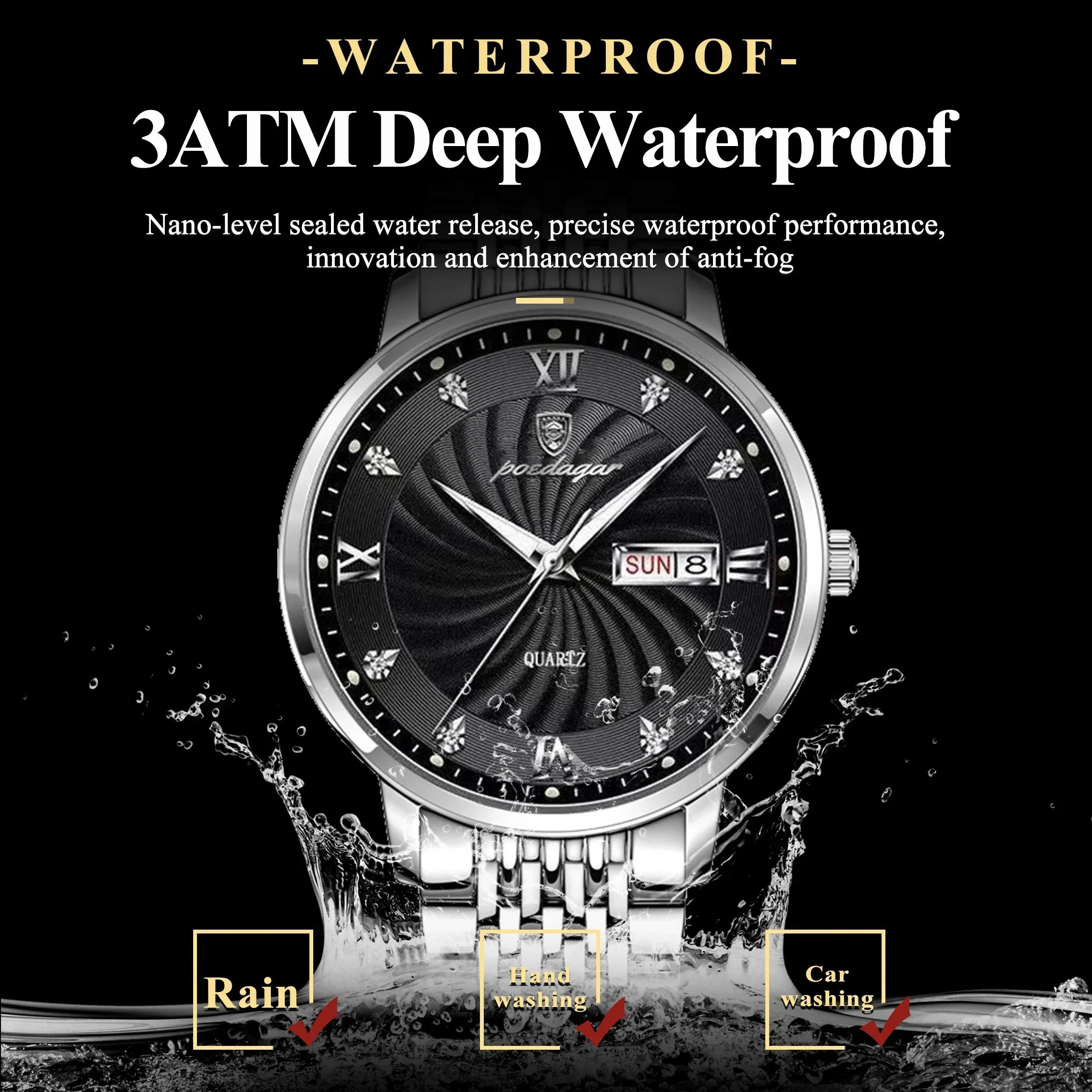 POEDAGAR Royal Day-Date Watch