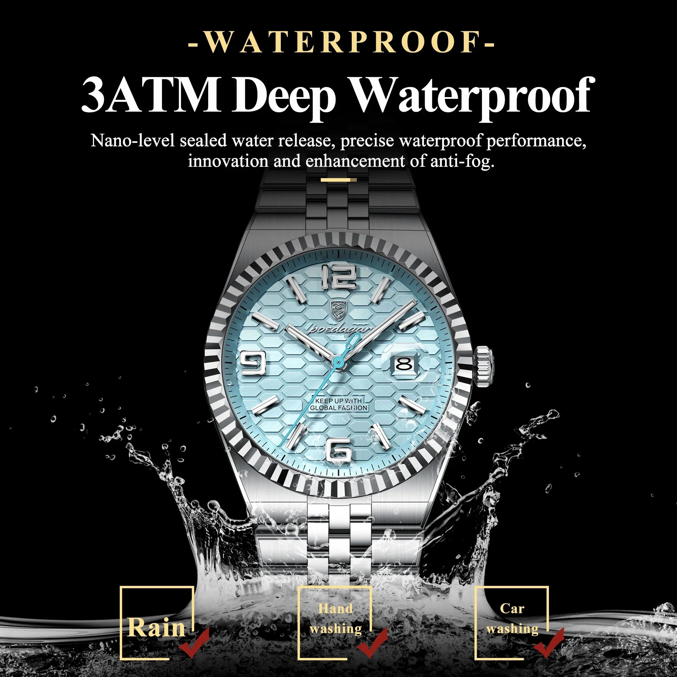 POEDAGAR Royal Steel Watch