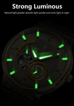 POEDAGAR Prestige Skeleton Automatic Watch