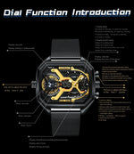 POEDAGAR Tactical Dual Display Chronograph Watch