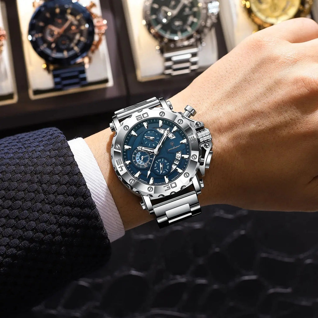 POEDAGAR Titan Chronograph Watch