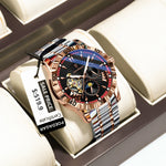 POEDAGAR Prestige Automatic Skeleton Sport Watch