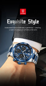 POEDAGAR Chrono Steel Watch