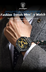 POEDAGAR Tactical Dual Display Chronograph Watch