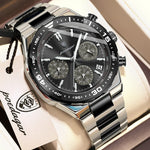 POEDAGAR Chrono Steel Watch
