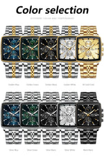 POEDAGAR Square Steel Watch