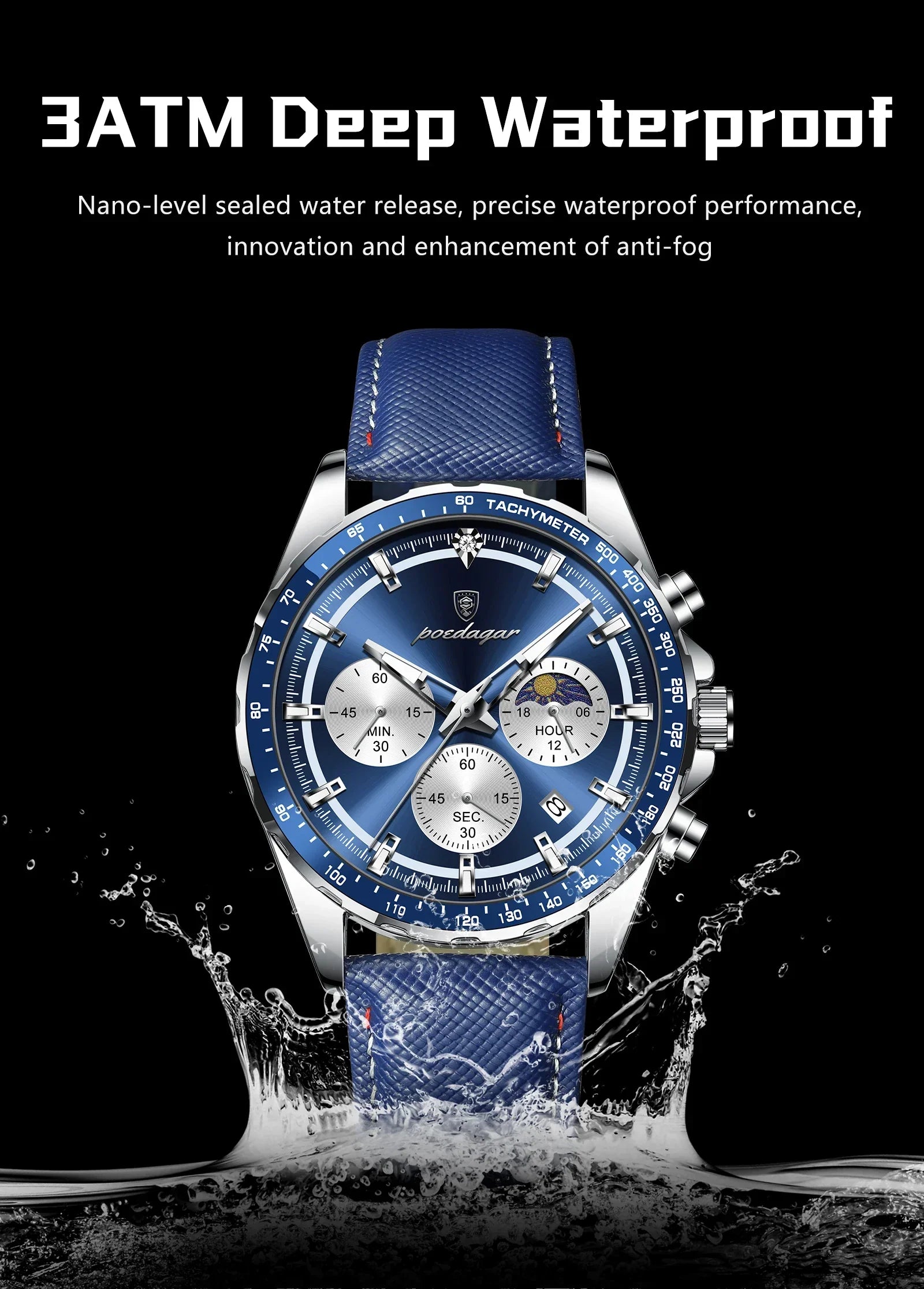 POEDAGAR Sport Chrono Watch