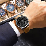 POEDAGAR Classic Chronograph Watch