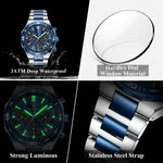 POEDAGAR Chrono Steel Watch
