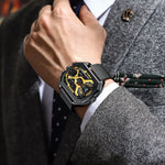 POEDAGAR Tactical Dual Display Chronograph Watch