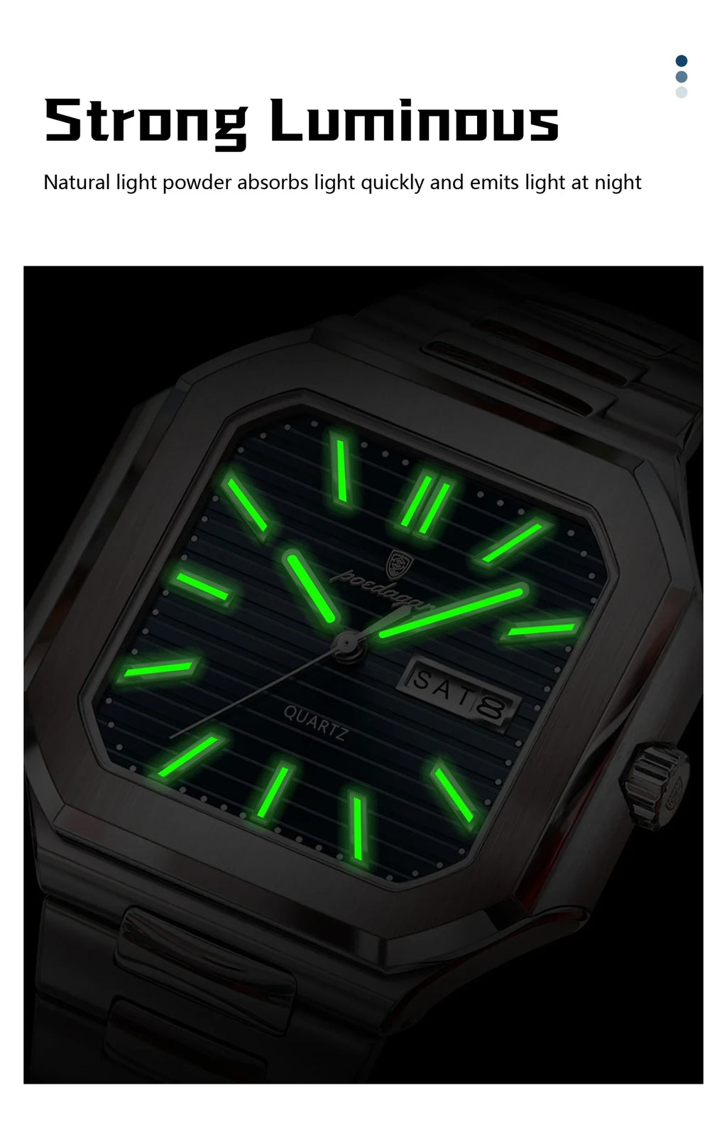 POEDAGAR Royal Square Watch