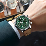 POEDAGAR Chrono Leather Watch