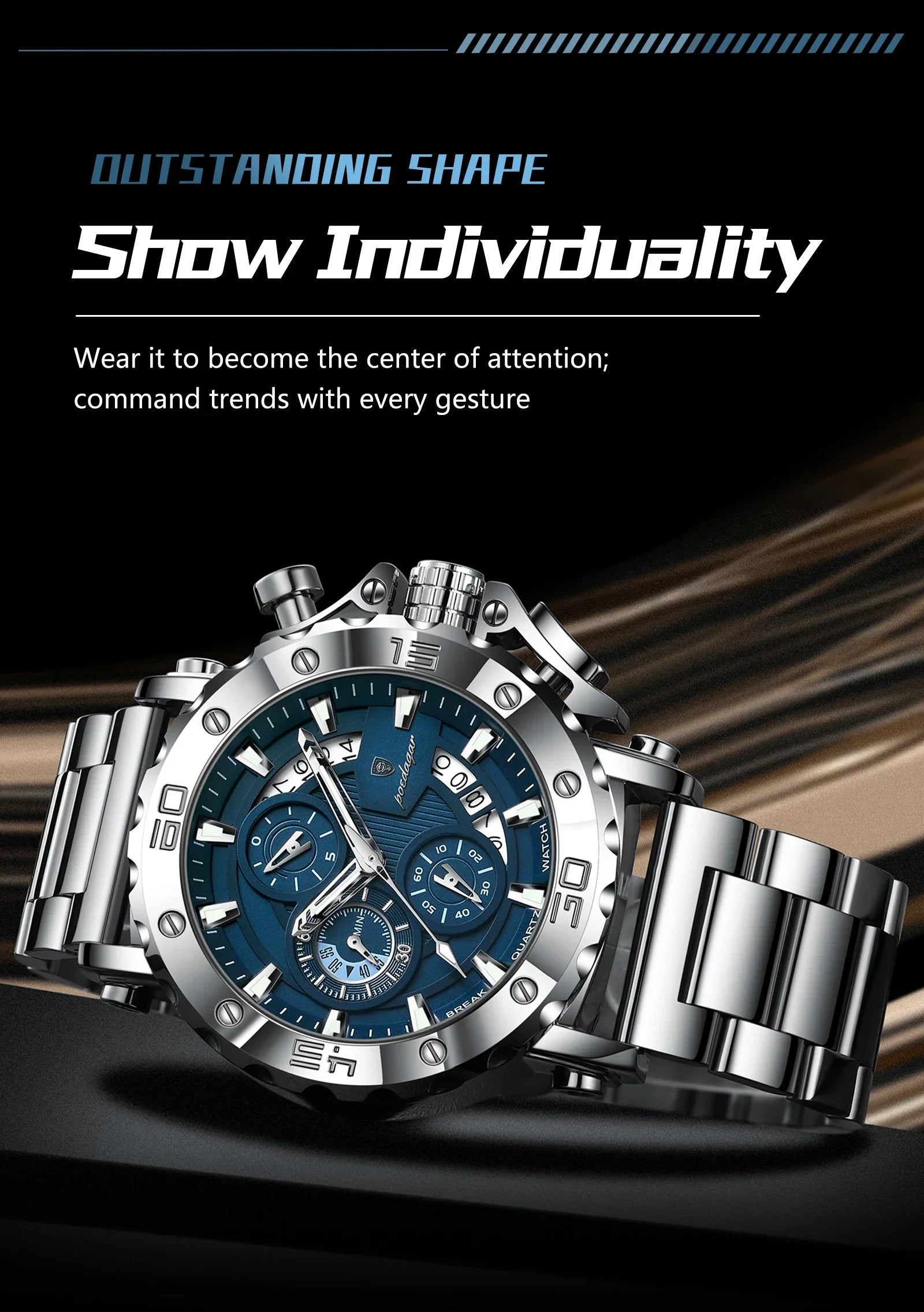 POEDAGAR Titan Chrono Watch