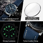 POEDAGAR Tactical Chronograph Watch