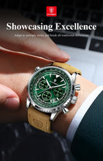 POEDAGAR Chrono Leather Watch