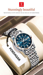 POEDAGAR Elegant Steel Watch
