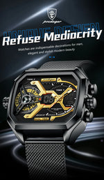 POEDAGAR Tactical Dual Display Chronograph Watch