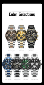 POEDAGAR Chrono Steel Watch