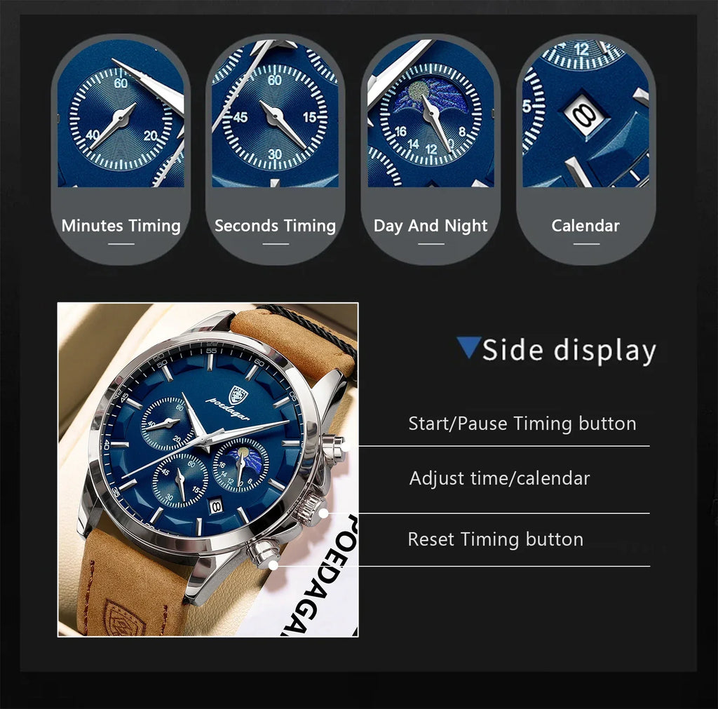 POEDAGAR Vanguard Chronograph Watch