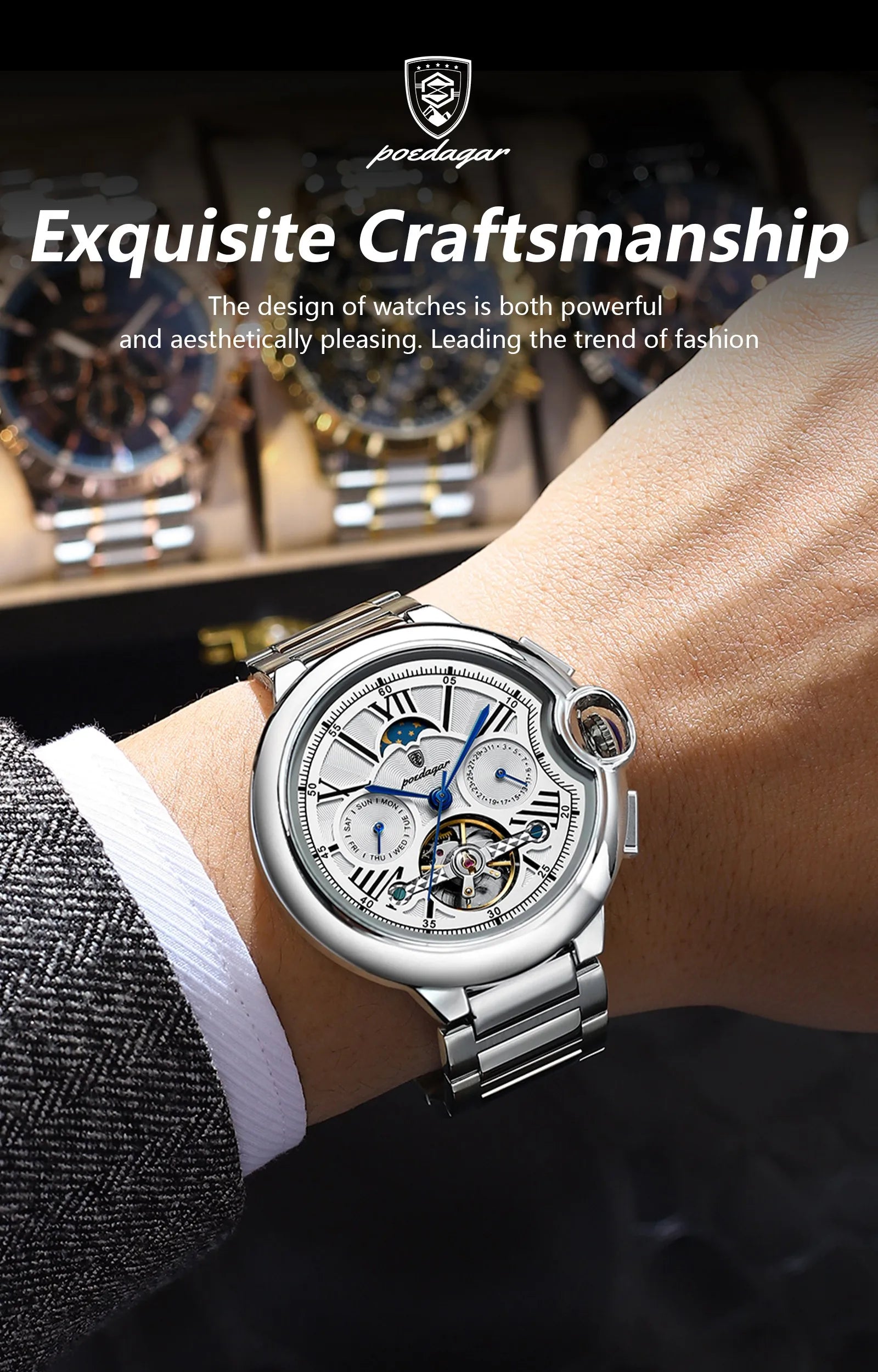 POEDAGAR Royal Automatic Watch