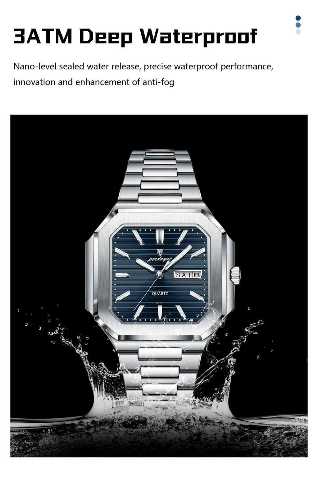 POEDAGAR Royal Square Watch