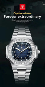 POEDAGAR Luxury Steel Watch