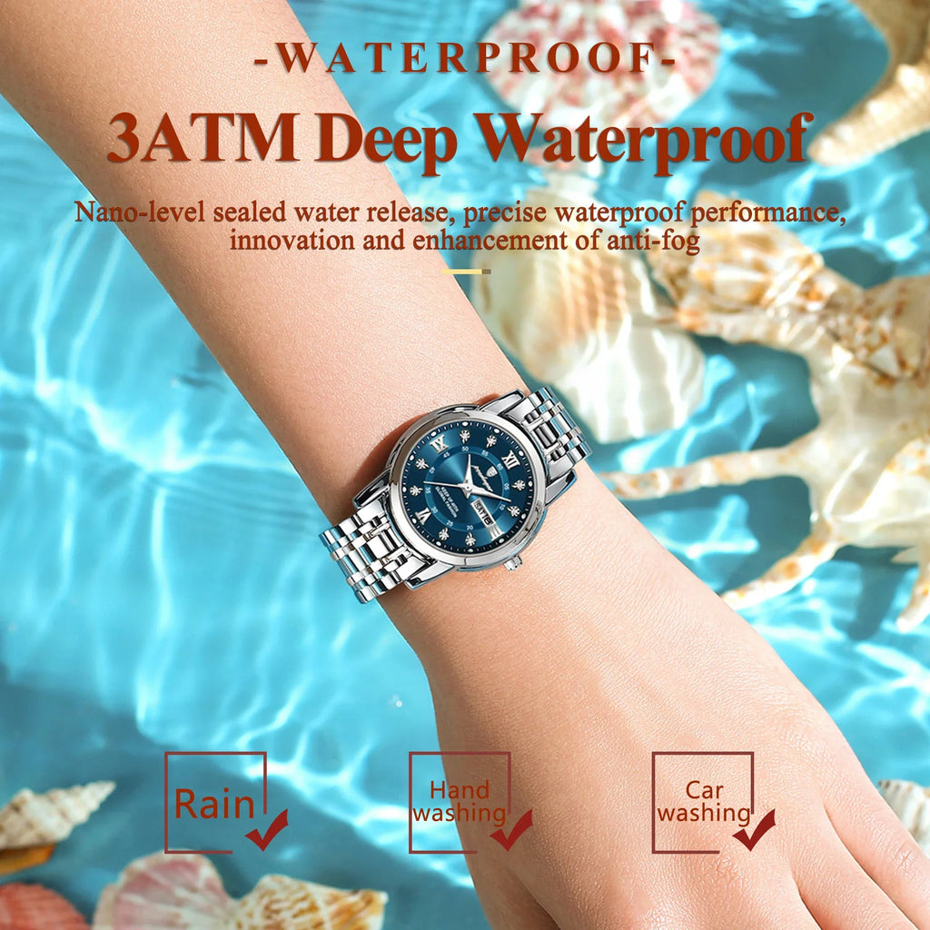 POEDAGAR Elegant Steel Watch