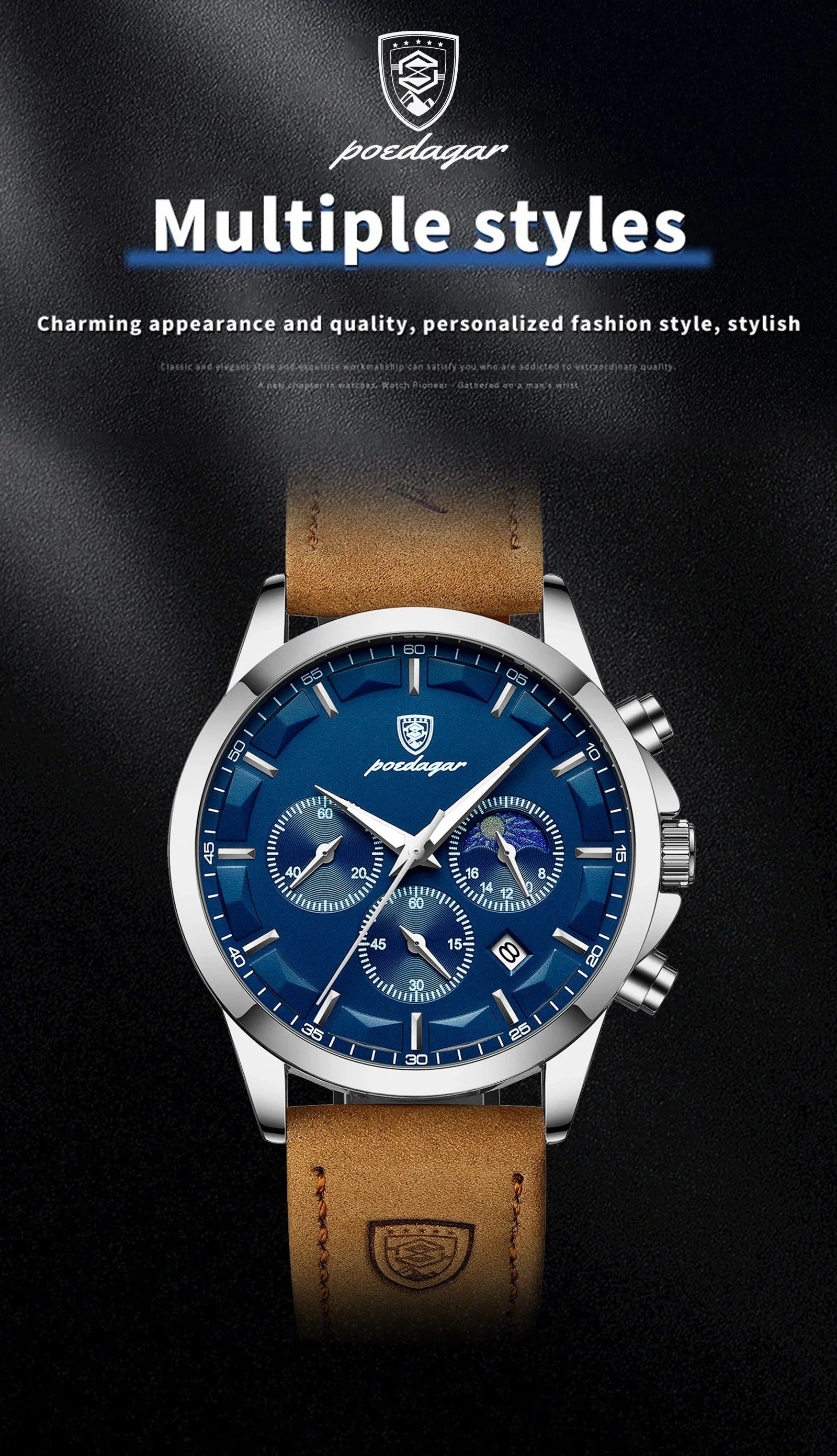 POEDAGAR Vanguard Chronograph Watch