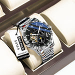 POEDAGAR Prestige Automatic Skeleton Sport Watch