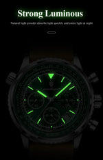 POEDAGAR Chrono Leather Watch
